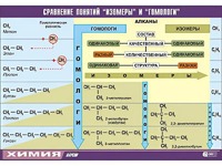 Таблица демонстрационная "Сравнение понятий изомер и гомолог" (винил 70x100) - fgospostavki.ru - Касимов