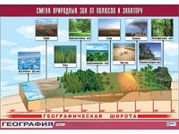 Таблица демонстрационная "Смена природных зон от полюсов к экватору" (винил 100*140) - fgospostavki.ru - Касимов