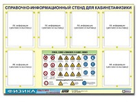 Стенд информационный "Правила техники безопасности в кабинете физики" (80х110, 6 карманов) - fgospostavki.ru - Касимов
