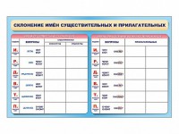 Фрагмент (демонстрационный) маркерный (двухсторонний) "Склонение имен существительных и прилагательных" - fgospostavki.ru - Касимов