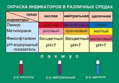 Таблица. Окраска индикаторов в различных средах. - fgospostavki.ru - Касимов