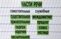 Набор магнитных карточек "Части речи" (фон зелёный) - fgospostavki.ru - Касимов