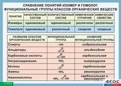 Таблица. Сравнение понятий изомер и гомолог. Функциональные группы классов органических веществ. - fgospostavki.ru - Касимов