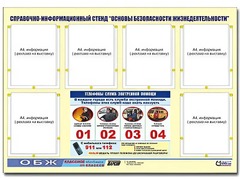 Стенд информационный "Основы безопасности жизнедеятельности" (80*110, 6 карманов) - fgospostavki.ru - Касимов