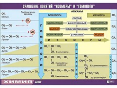 Таблица демонстрационная "Сравнение понятий изомер и гомолог" (винил 100x140) - fgospostavki.ru - Касимов