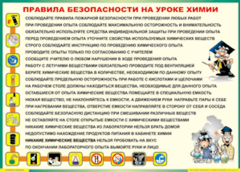Таблица "Правила безопасности на уроке химии" (100х140 сантиметров, винил) - fgospostavki.ru - Касимов