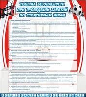 Стенд "Техника безопасности занятий по спортивным играм" - fgospostavki.ru - Касимов