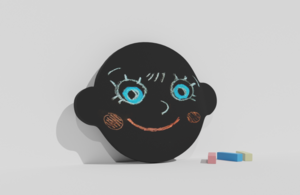 Фигурная грифельная меловая доска на тему эмоций - fgospostavki.ru - Касимов