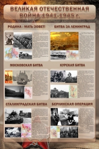 Стенд "Великая отечественная война (битвы)" - fgospostavki.ru - Касимов