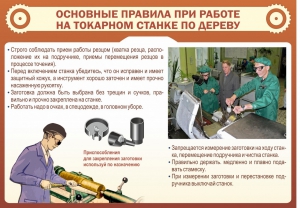 Стенд "Основные правила при работе на токарном станке по дереву" - fgospostavki.ru - Касимов