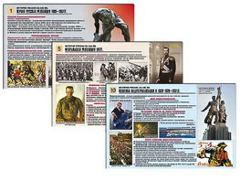 Комплект таблиц по истории "История России XX - XXI вв." раздаточные (цветные, ламинированные, А4, 12 штук) - fgospostavki.ru - Касимов